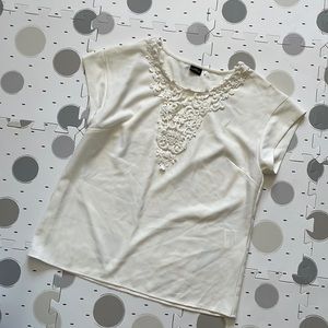 Embroidered Cream Top
